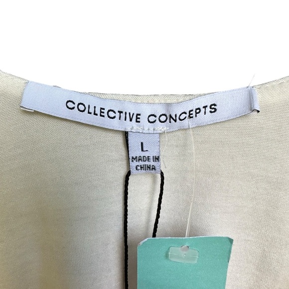 NWT Collective Concepts Maternity Stretch Eyelet Top Off White L - Picture 5 of 8